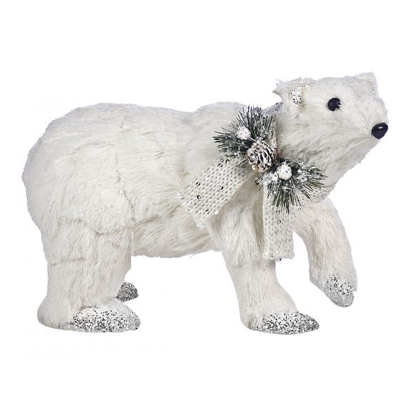 Χριστουγεννιάτικη Διακοσμητική Αρκούδα Λευκή (37cm)